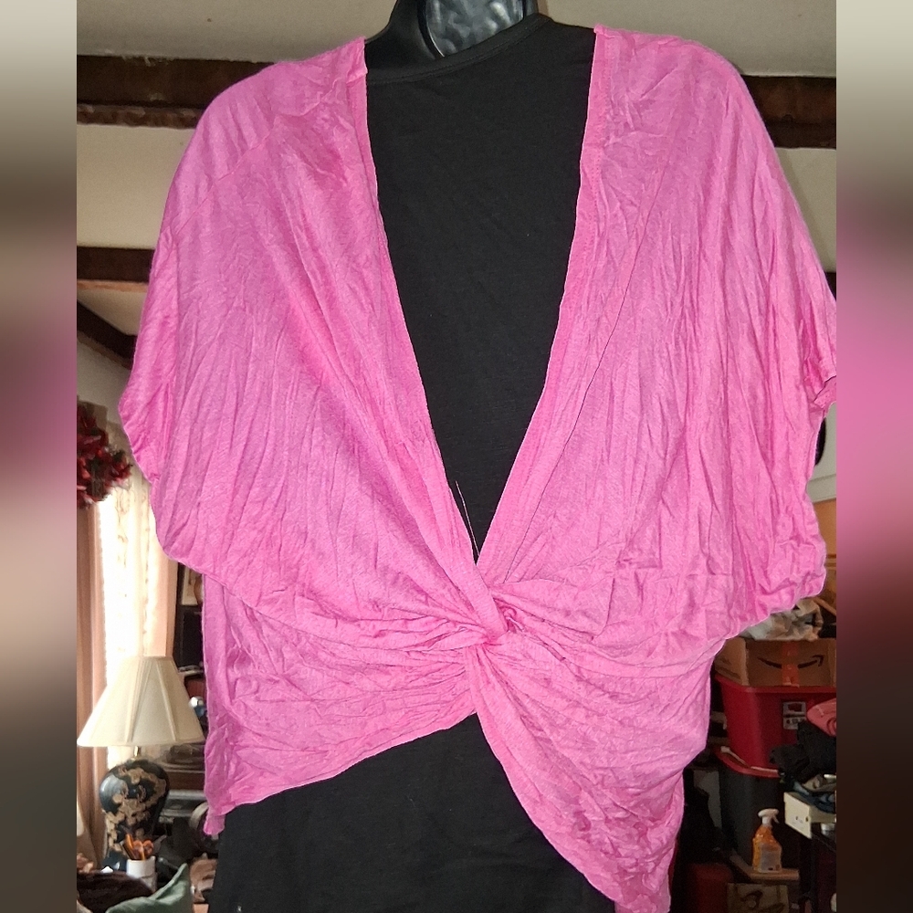 Fantastic Fawn Vibrant Pink Short Sleeve Top